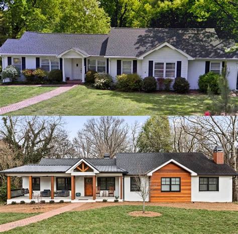 metal roof on ranch style house|flat roof ranch style homes.